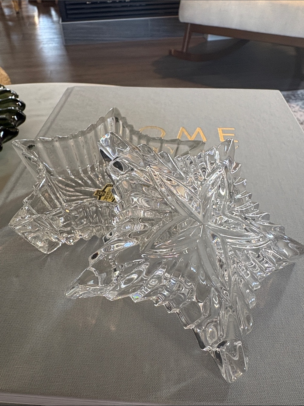 Crystal vintage Star Decorative Bowl with lid trinket container